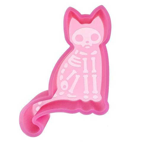 MJ-535 Skull Cat Silicone Freshie Mold