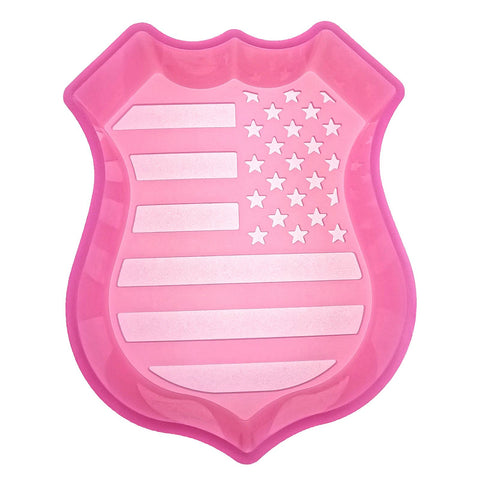 MJ-315 4th of July Police Badge with American Flag Independence Day Silicone Freshie Mold