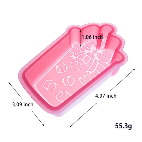 MJ-454 Iced Coffee with Bow Silicone Freshie Mold