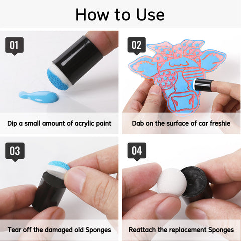 50 Pcs Finger Sponge Daubers Set（Random Colors）