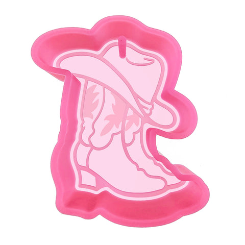 MJ-524 Western Cowboy Hat & Boot Silicone Freshie Mold