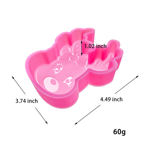 MJ-543 Christmas Reindeer with Bow Silicone Freshie Mold