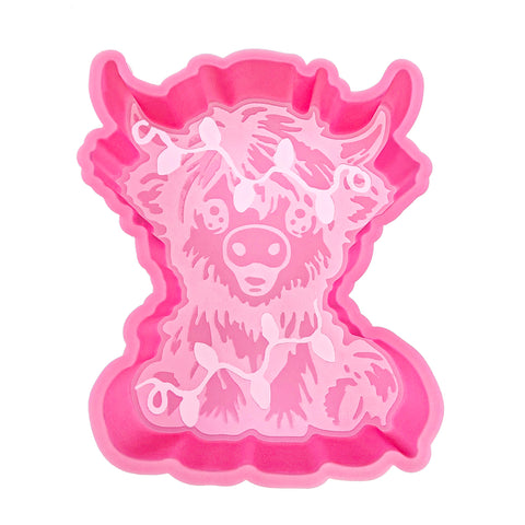 MJ-545 Christmas Cow with Lights Silicone Freshie Mold