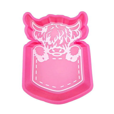MJ-547 Highland Cow in a Pocket Silicone Freshie Mold