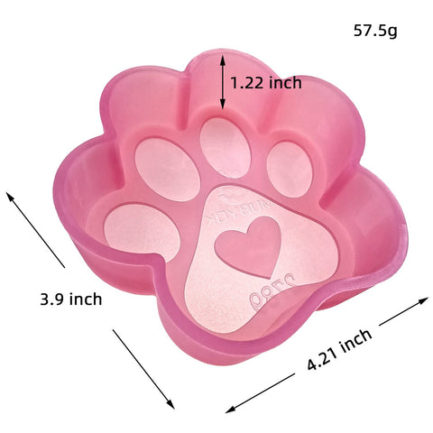 MJ-25 Paw Print with Heart Silicone Freshie Mold