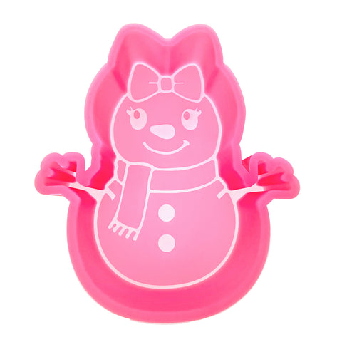 MM-125 Christmas Snowman with Bow Silicone Freshie Mold