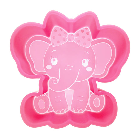 MM-120 Baby Elephant with Bow Silicone Freshie Mold