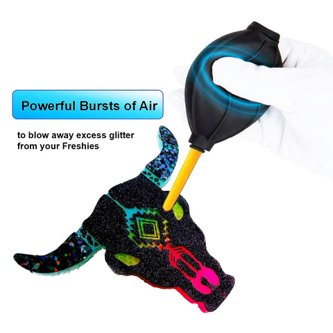 2 Pack Freshie Glitter Blower – Strong Air Pump to Remove Excess Glitter from Car Freshies & DIY Projects