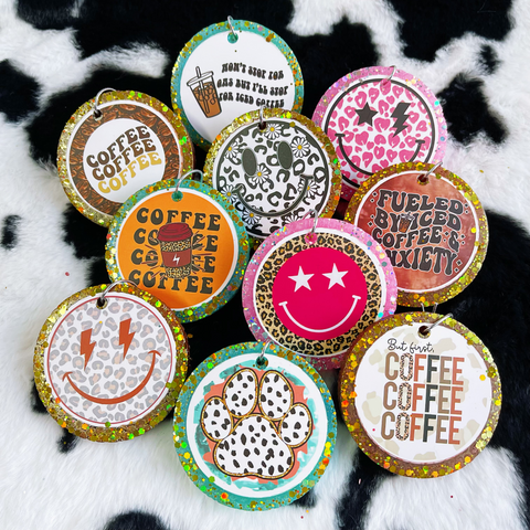 3inch 10pcs Smiley Face Card Car Freshies--Free Shipping