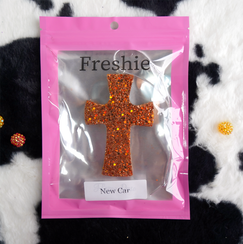 Bronze Cross Car Freshie | New Car Scent| Free Shipping