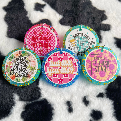 3inch 5pcs Funny Words Set2 Card Car Freshies---Free Shipping