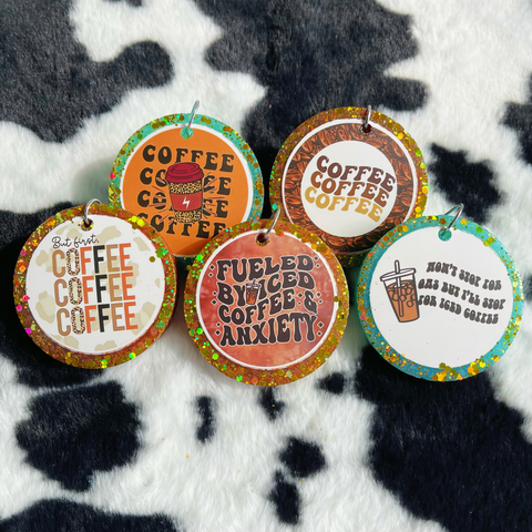 3inch 5pcs Coffee Word Card Car Freshies--Free Shipping