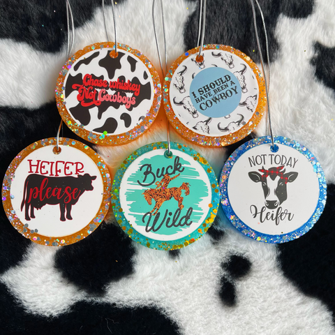 3inch 5pcs Cowboy and Cow Card Car Freshies--Free Shipping