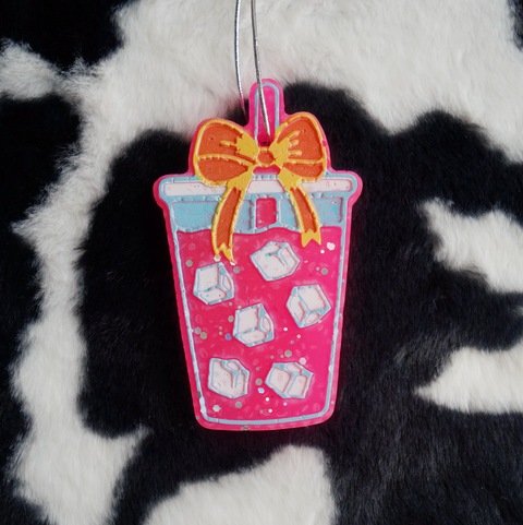 Iced Coffee Car Freshie – Blue (Leather) & Red (Sweet Grace) | Handmade | Free Shipping