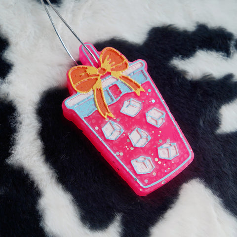 Iced Coffee Car Freshie – Blue (Leather) & Red (Sweet Grace) | Handmade | Free Shipping