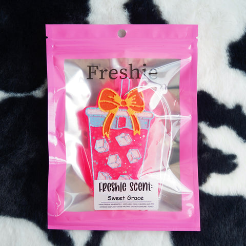 Iced Coffee Car Freshie – Blue (Leather) & Red (Sweet Grace) | Handmade | Free Shipping