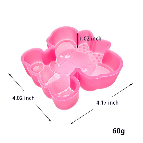 MM-120 Baby Elephant with Bow Silicone Freshie Mold