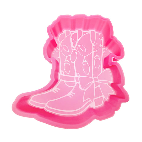 MM-121 Christmas Boots with Lights Silicone Freshie Mold