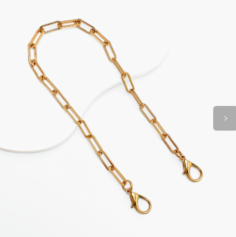 2PCS Gold Paperclip Chain – 30cm (Single / Double Clasp)