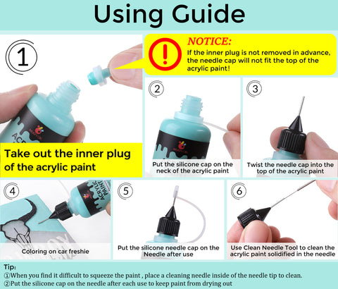 Matte Acrylic Paint Set with Precision Tip – 1oz Bottles (12-Pack)