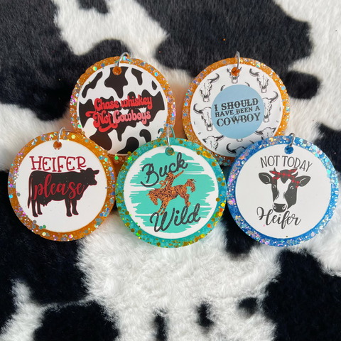 3inch 5pcs Cowboy and Cow Card Car Freshies--Free Shipping