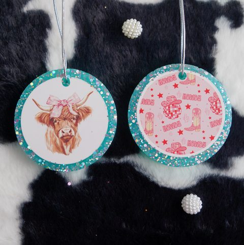 Bow Cow Set – 3inch Mixed Design Car Freshies (2pcs)| Free Shipping