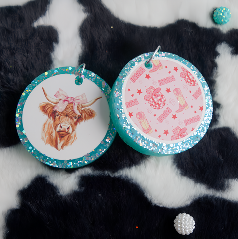 Bow Cow Set – 3inch Mixed Design Car Freshies (2pcs)| Free Shipping