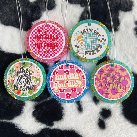 3inch 5pcs Funny Words Set2 Card Car Freshies---Free Shipping