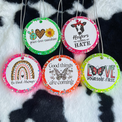 3inch 5pcs Love Design Card Round Shape Car Freshies--Free Shipping