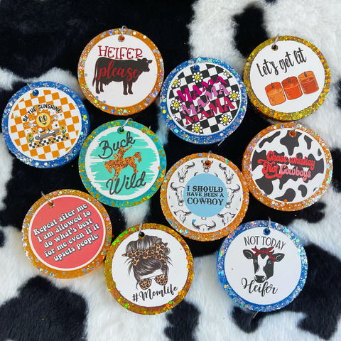3inch 10pcs Cowboy and Other Designs Card Car Freshies--Free Shipping