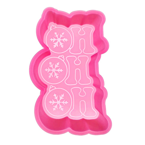 MJ-544  Christmas Ho Ho Ho Snowflakes Silicone Freshie Mold