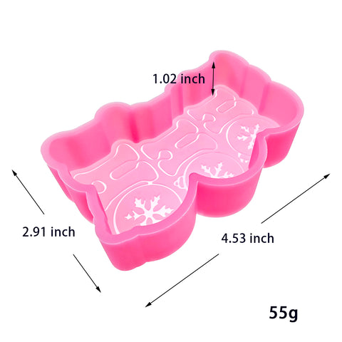 MJ-544  Christmas Ho Ho Ho Snowflakes Silicone Freshie Mold