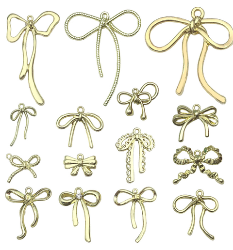 KC Gold Bow Charms Set – 15PCS (15 Styles, 1 Each)