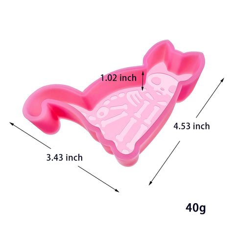 MJ-535 Skull Cat Silicone Freshie Mold