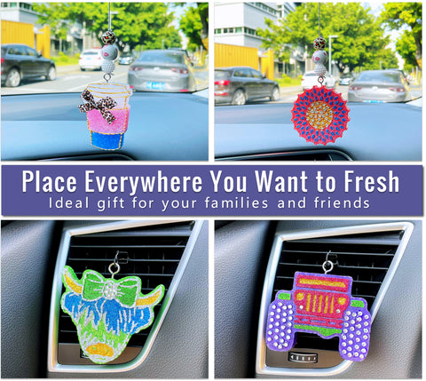 85PCS Car Freshie Starter Kit – Beads, Molds, Paints & Glitter (Makes 8 Freshies)