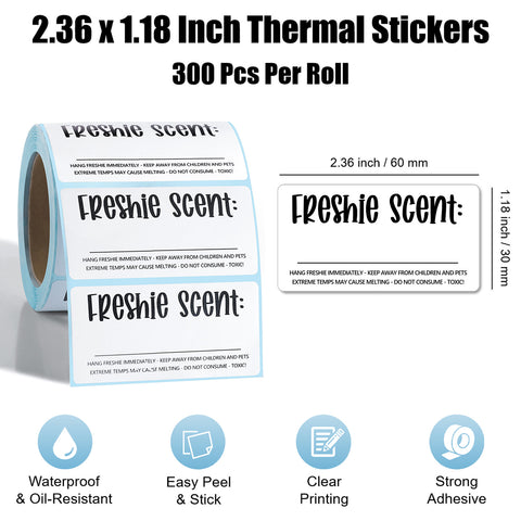 2.36 x1.18 lnch Stickers 300 Pes Per Roll