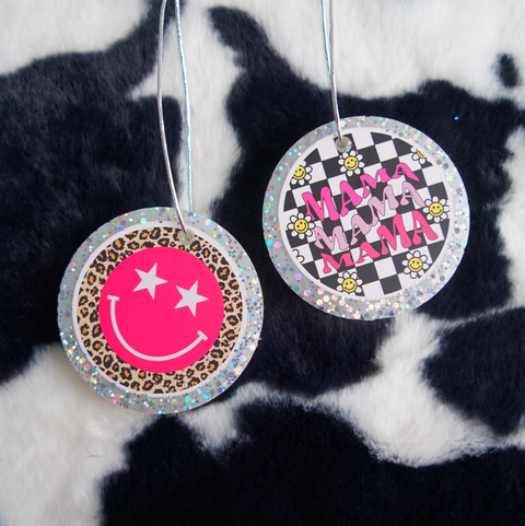 Leopard Smiley Set – 3inch Mixed Design Car Freshies (2pcs)| Free Shipping