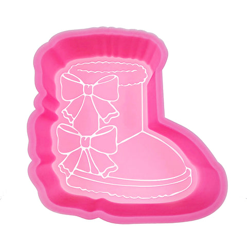 MJ-540 Christmas Coquette Bow on Fancy Boot Silicone Freshie Mold