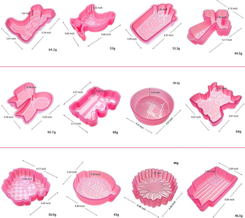 MUBYOK 12 Freshie Molds Silicone Freshie Mold for Aroma Beads Supplies