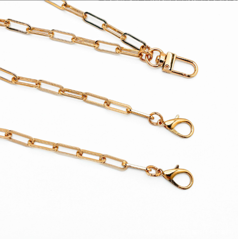 2PCS Gold Paperclip Chain – 30cm (Single / Double Clasp)